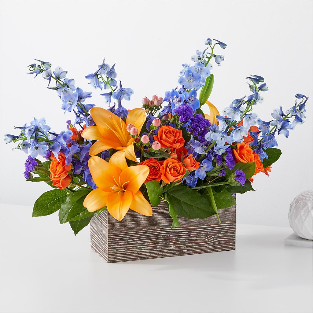 Radiant Citrus Box Bouquet – Janette Florists Inc, Windsor ON