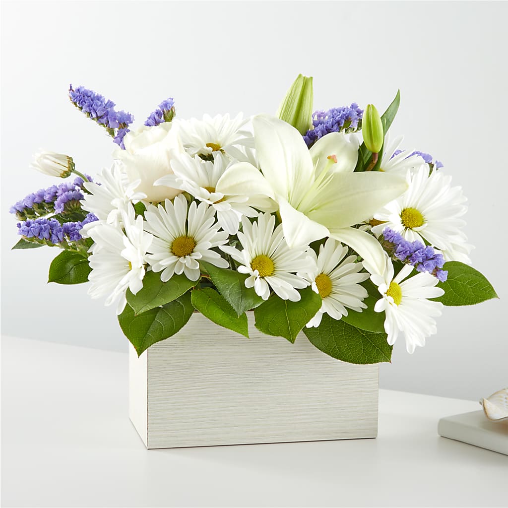 Beyond Blue Box Bouquet – Janette Florists Inc, Windsor ON