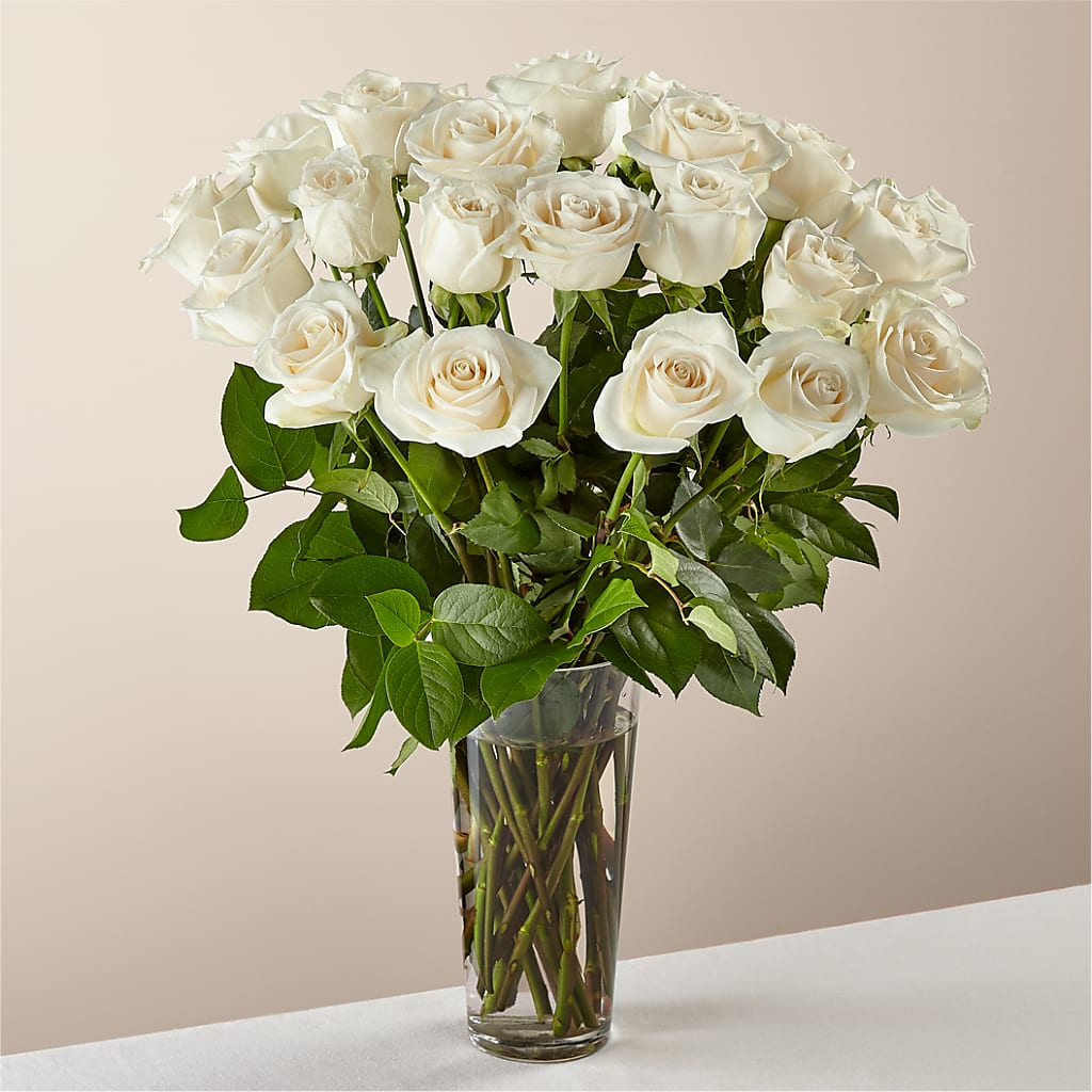 Long Stem White Rose Bouquet – Janette Florists Inc, Windsor ON