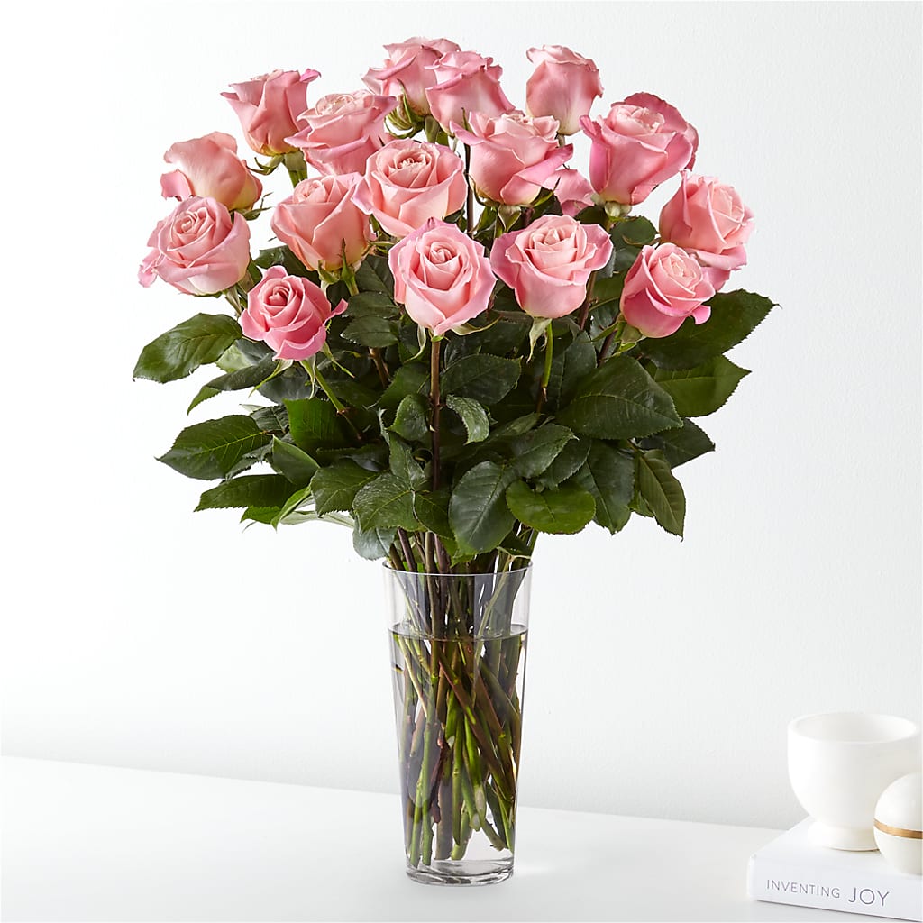 Long Stem Pink Rose Bouquet – Janette Florists Inc, Windsor ON
