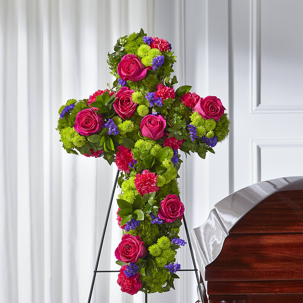 Tribute Rose Floral Cross – Janette Florists Inc, Windsor ON