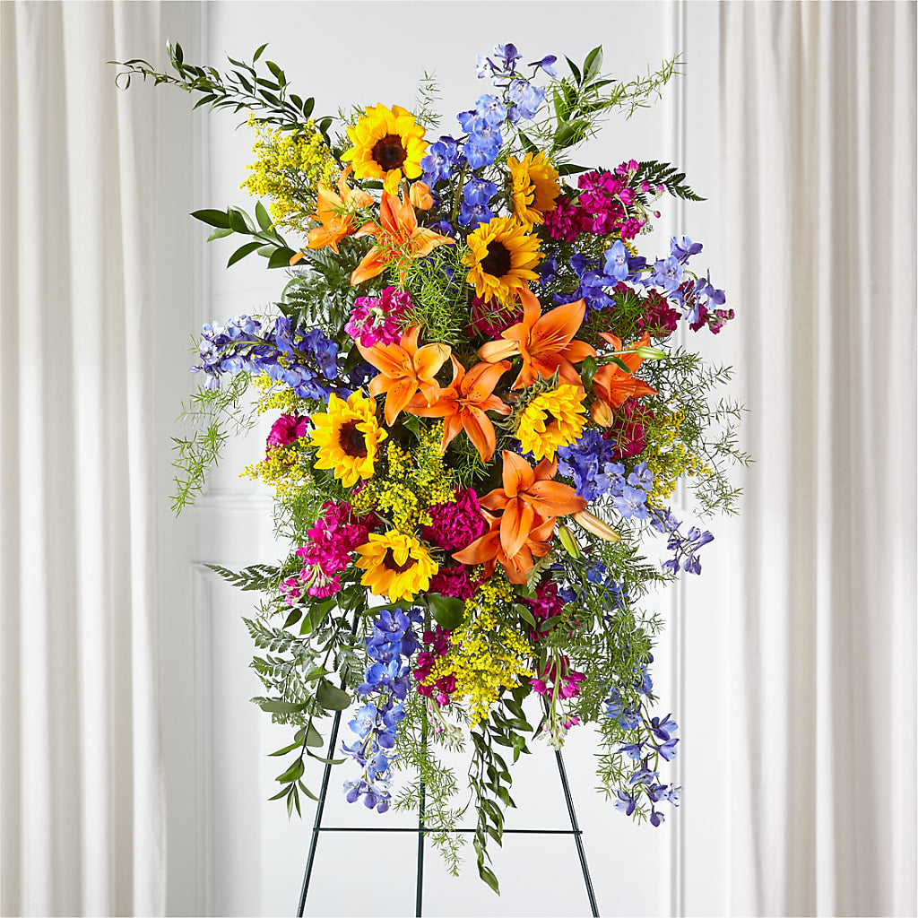 Sunlit Memories Standing Spray (Standard) – Janette Florists Inc, Windsor ON