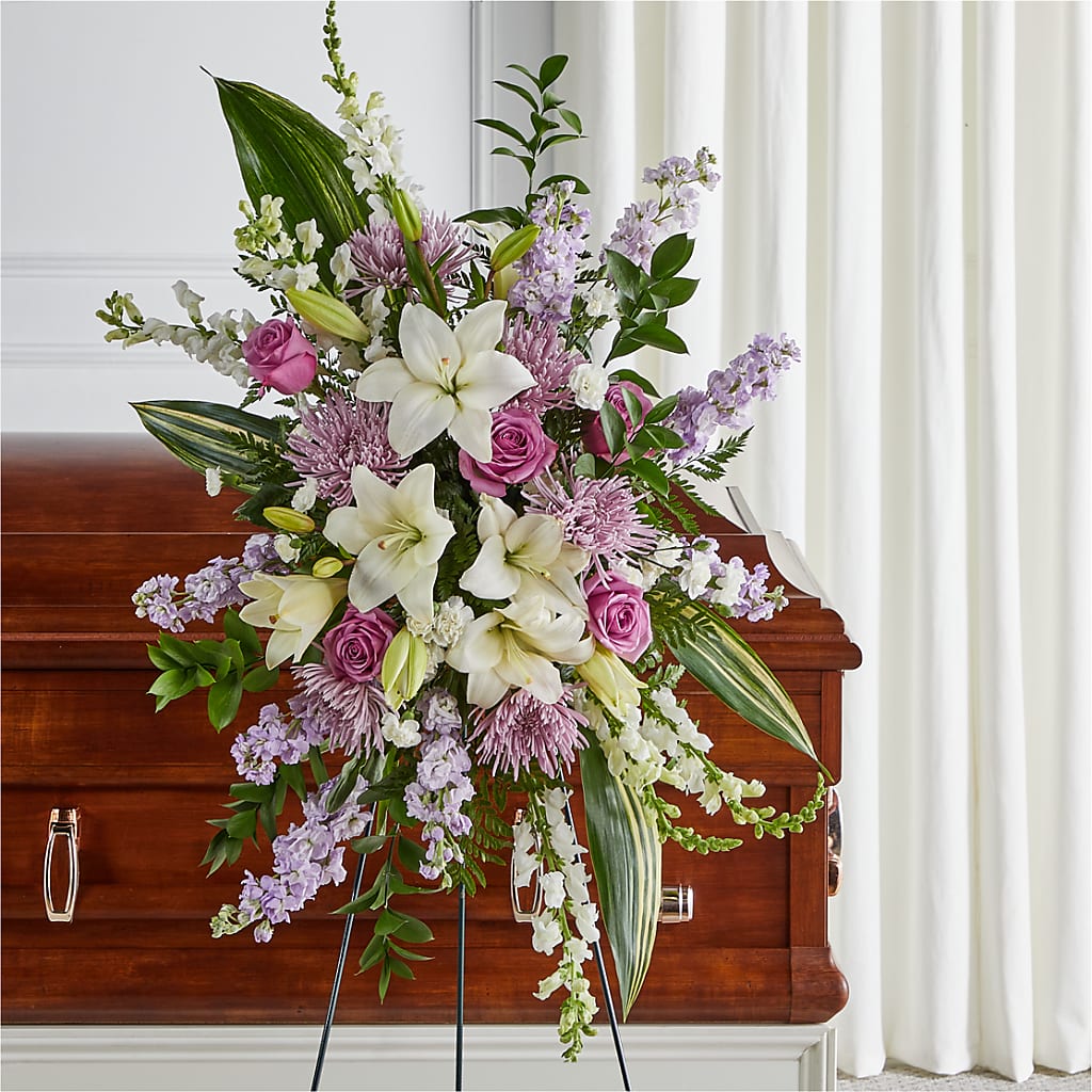 Grateful Hearts Standing Spray – Janette Florists Inc, Windsor ON