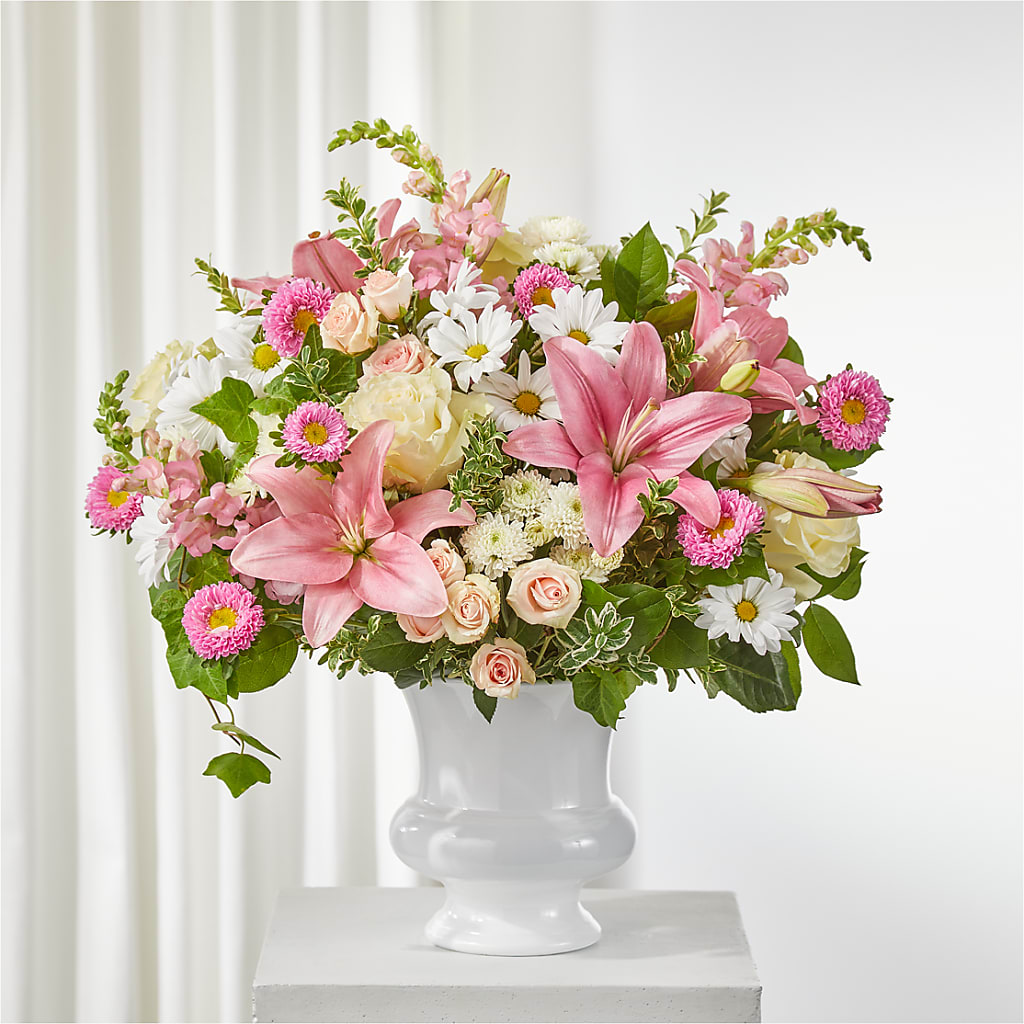 Empathetic Blooms Urn Arrangement – Janette Florists Inc, Windsor ON