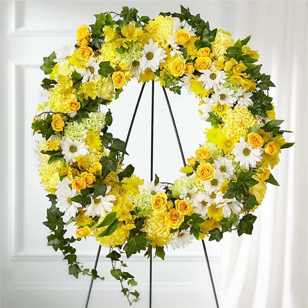 Golden Remembrance Wreath –  Janette Florists Inc, Windsor ON