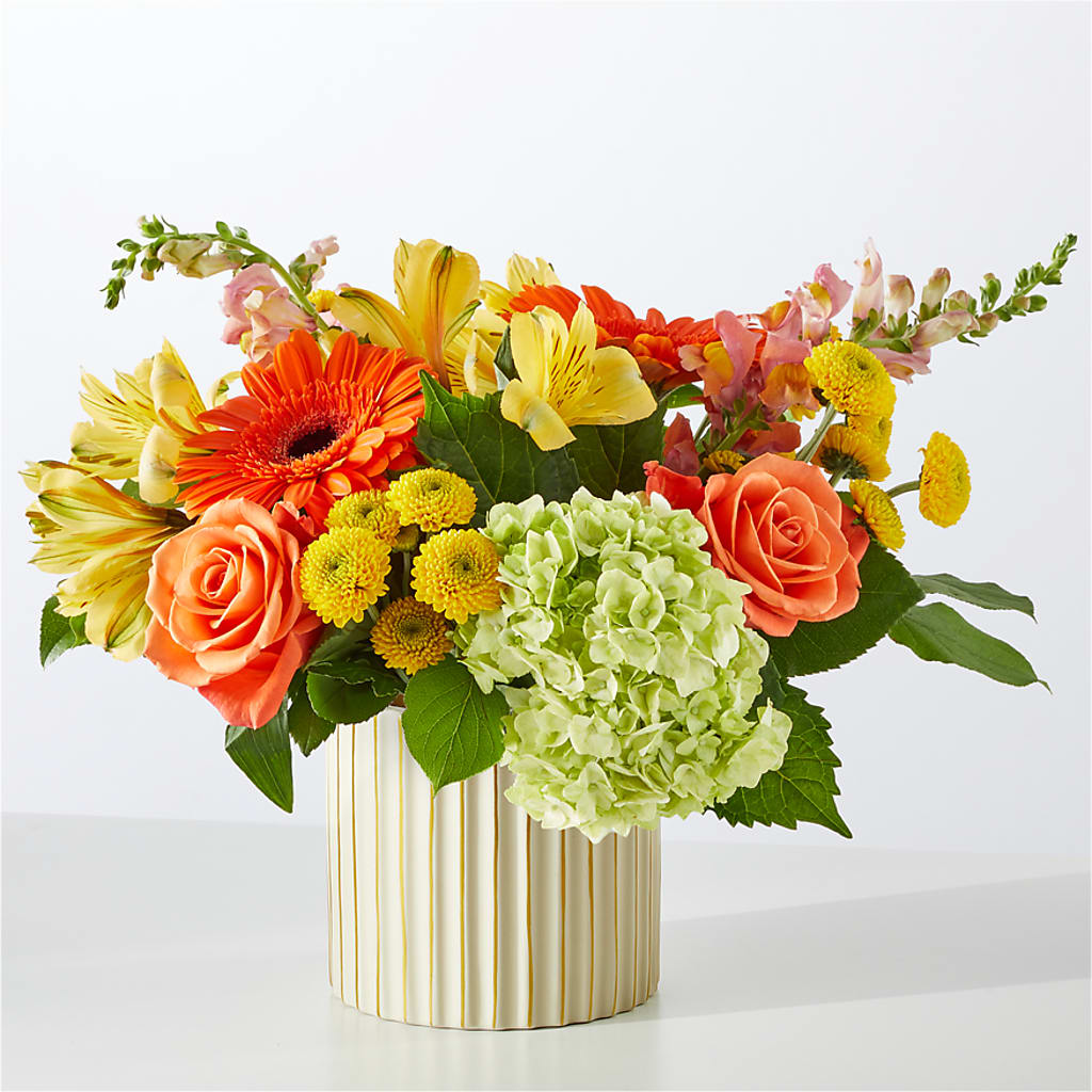 Autumn Sunshine Bouquet with Ivory Vase –  Janette Florists Inc, Windsor ON