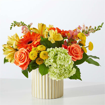 Autumn Sunshine Bouquet with Ivory Vase –  Janette Florists Inc, Windsor ON