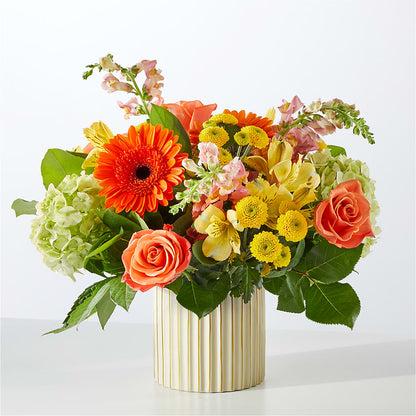 Autumn Sunshine Bouquet with Ivory Vase –  Janette Florists Inc, Windsor ON