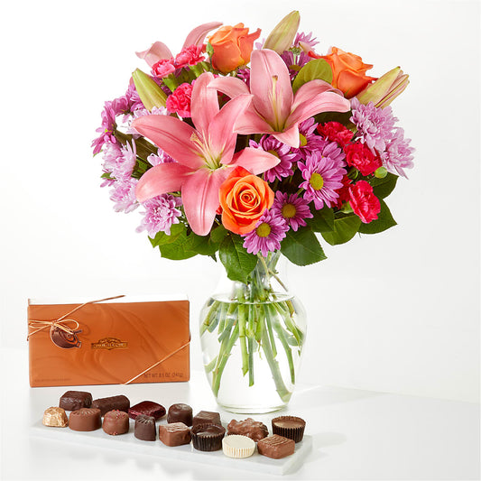 Bouquet One and Only et coffret chocolat