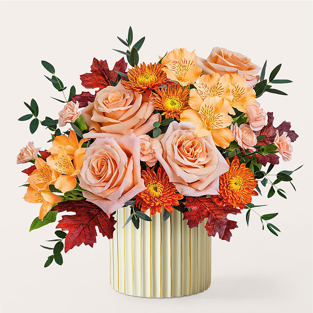 Spiced Latte Bouquet with Ivory Vase –  Janette Florists Inc, Windsor ON