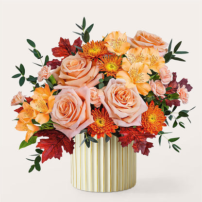 Spiced Latte Bouquet with Ivory Vase –  Janette Florists Inc, Windsor ON