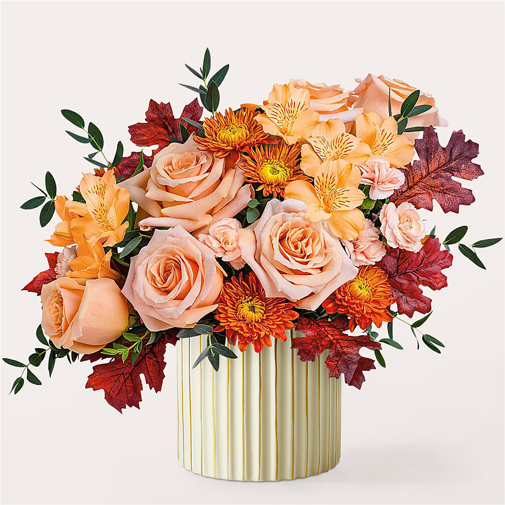 Spiced Latte Bouquet with Ivory Vase –  Janette Florists Inc, Windsor ON