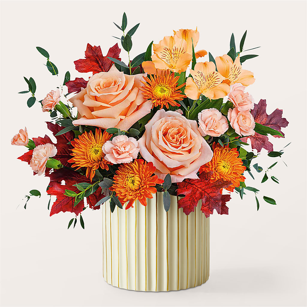 Spiced Latte Bouquet with Ivory Vase –  Janette Florists Inc, Windsor ON